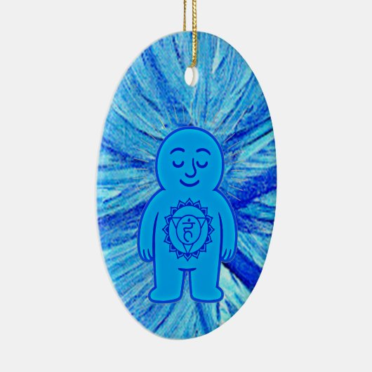 Chakra Buddies: Keelchakra Keramisch Ornament (Rechts)