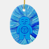 Chakra Buddies: Keelchakra Keramisch Ornament (Voorkant)
