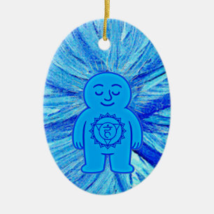 Chakra Buddies: Keelchakra Keramisch Ornament