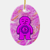 Chakra Buddies: Kroonchakra Keramisch Ornament (Voorkant)