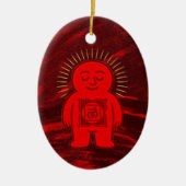 Chakra Buddies: Wortelchakra Keramisch Ornament (Voorkant)