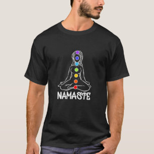 Chakra Chakra's Uitgelijnde Meditatie Vrouw Namast T-shirt