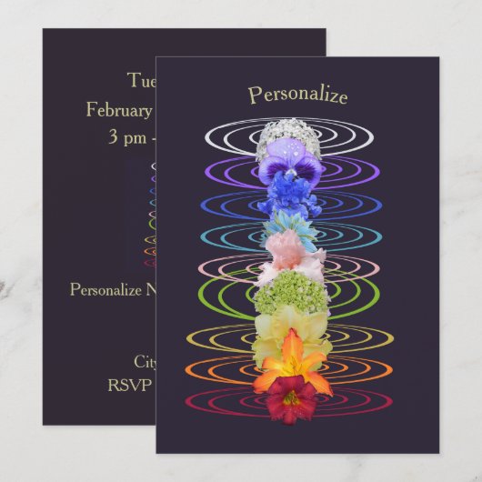 Chakra Color Flowers Zen Spiritueel Kaart (Voorkant / Achterkant)