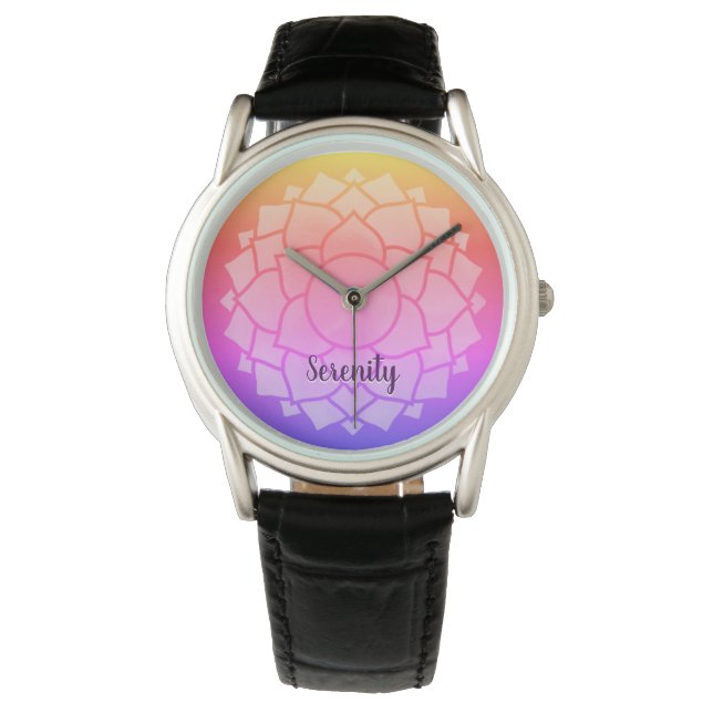  Chakra Design gepersonaliseerde naam Ombre Horloge (Voorkant)
