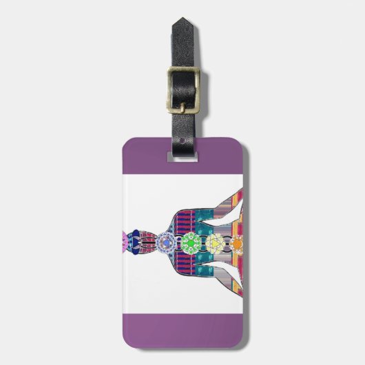 CHAKRA diagram Yoga Meditation Peace NVN630 FUN Bagagelabel (Voorkant verticaal)