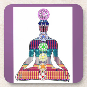CHAKRA diagram Yoga Meditation Peace NVN630 FUN Bier Onderzetter