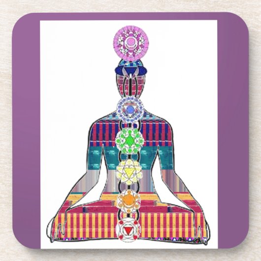 CHAKRA diagram Yoga Meditation Peace NVN630 FUN Bier Onderzetter (Voorkant)