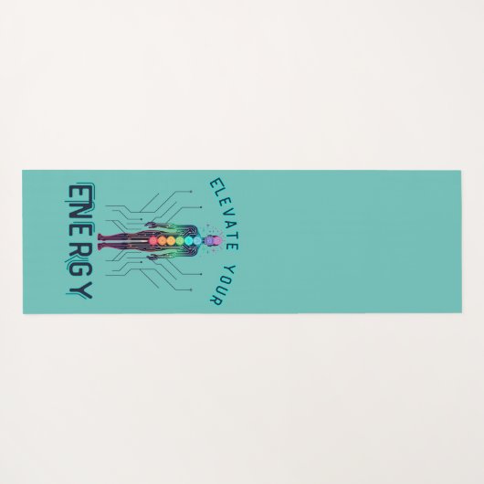 Chakra Energie Alignment Y2K Neon Circuit Board Yogamat (Achterkant (horizontaal))