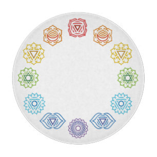 Chakra Energy Glass Cutting Board Snijplank
