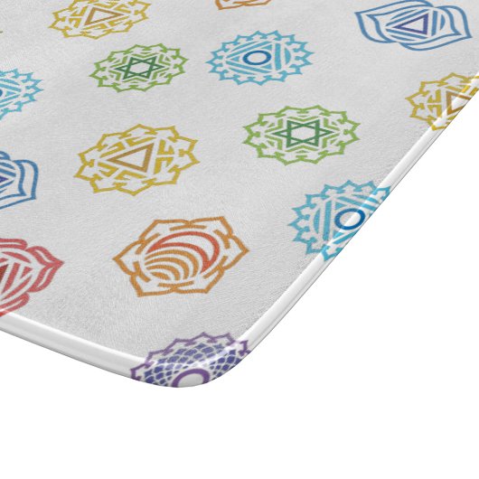 Chakra Energy Glass Cutting Board Snijplank (Hoek)