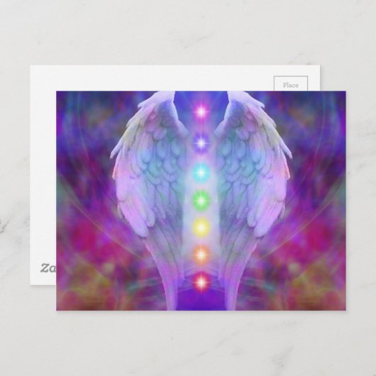 chakra, engel, genezer, genezing van god, engelen, briefkaart (Voorkant / Achterkant)