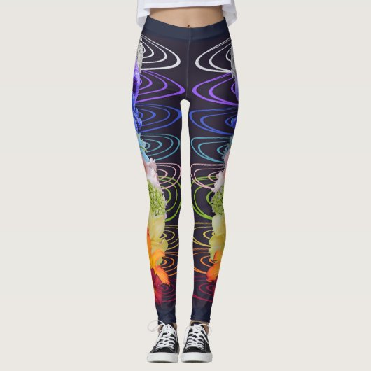 Chakra Flower Design Print Leggings (Voorkant)