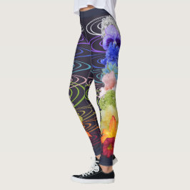 Chakra Flower Design Print Leggings