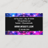 Chakra Flower of Life Glitter Sparkle Stars Roze Visitekaartje (Achterkant)