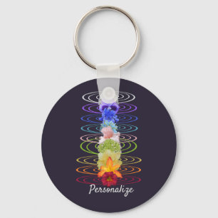 Chakra Flowers Zen Yoga Spiritueel gepersonaliseer Sleutelhanger