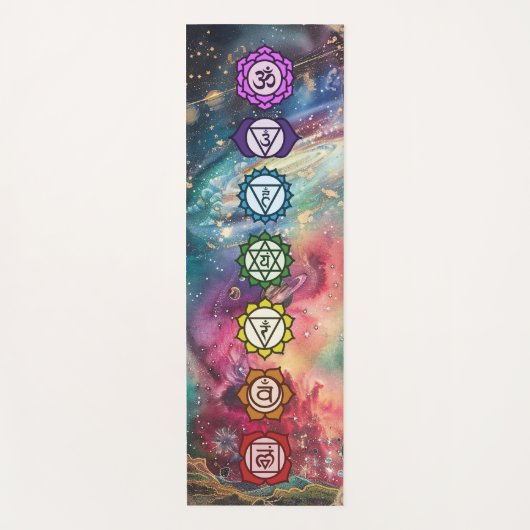 Chakra Galaxy  Regenboog Yogamat (Voorkant)