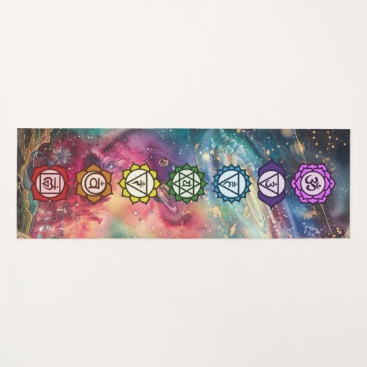 Chakra Galaxy  Regenboog Yogamat (Voorkant (horizontaal))