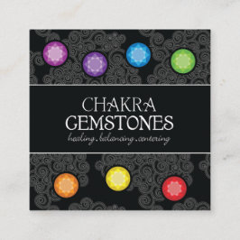 Chakra Gemstenen Wallet Card Vierkante Visitekaartje