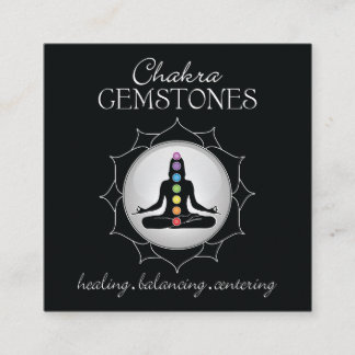 Chakra Gemstone Wallet Card Vierkante Visitekaartje
