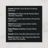 Chakra Gemstone Wallet Card Vierkante Visitekaartje (Achterkant)