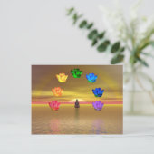 chakra golden kleurling background cosmos briefkaart (Staand voorkant)