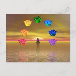chakra golden kleurling background cosmos briefkaart
