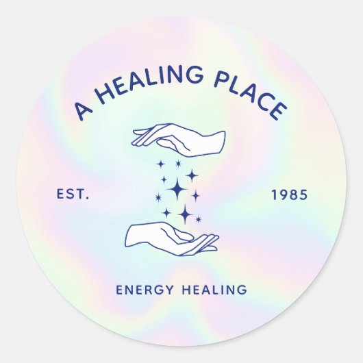 Chakra Healer Reiki Practitioner Hands Ronde Sticker (Voorkant)