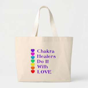 Chakra Healers doen het met liefde Grote Tote Bag
