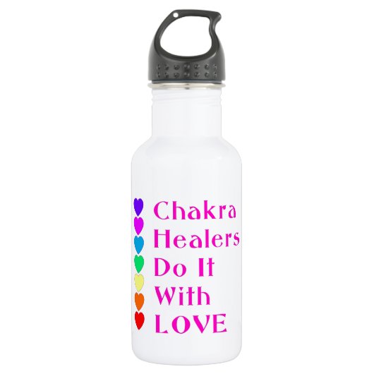 Chakra Healers doen het met liefde Waterfles (Voorkant)