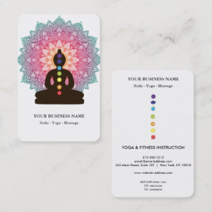 Chakra Healing Meditatie Lotus Positie Man Mandala Visitekaartje
