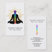 *~* Chakra Healing Meditation Lotus Pose Man Sun Visitekaartje (Voorkant / Achterkant)