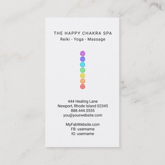 *~* Chakra Healing Meditation Lotus Pose Man Sun Visitekaartje (Achterkant)