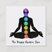 *~* Chakra Healing Meditation Lotus Pose Man Vierkante Visitekaartje (Voorkant)