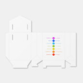 Chakra iconen met respectievelijke kleuren bedankdoosjes (Uitgevouwen)