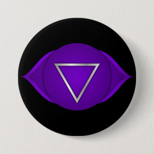 Chakra Indigo Derde Oog Zen Yoga Spiritueel Ronde Button 7,6 Cm