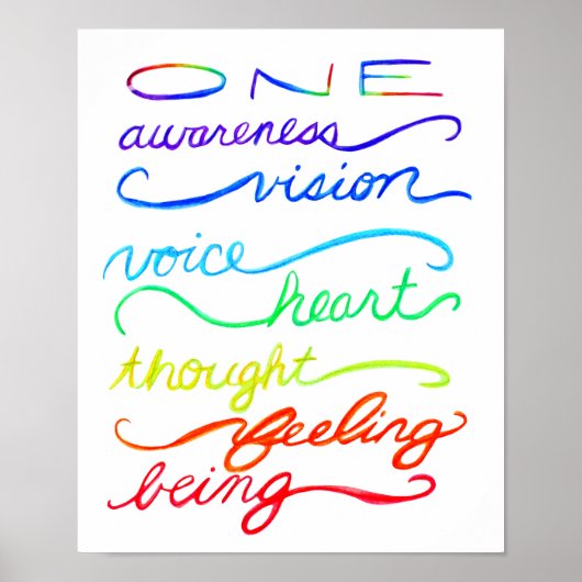 Chakra Inspirerend One Words Art Print Poster (Voorkant)