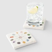 *~* Chakra Kristal Energie Edelsteen Marmer Stenen Onderzetter (Zijkant)