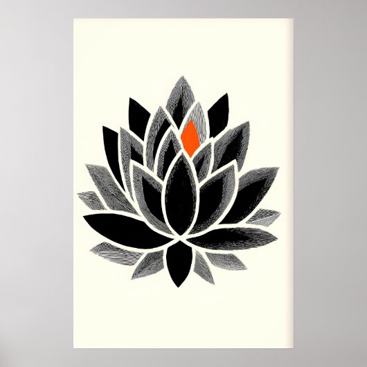 Chakra Kroon Kunstprint Minimaal Lotus Ontwerp Poster (Voorkant)