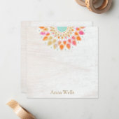 Chakra Lotus Flower Floral Mandala Notitiekaartje (Voorkant / Achterkant in situ)