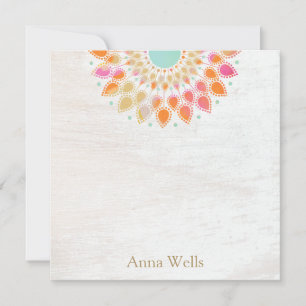 Chakra Lotus Flower Floral Mandala Notitiekaartje