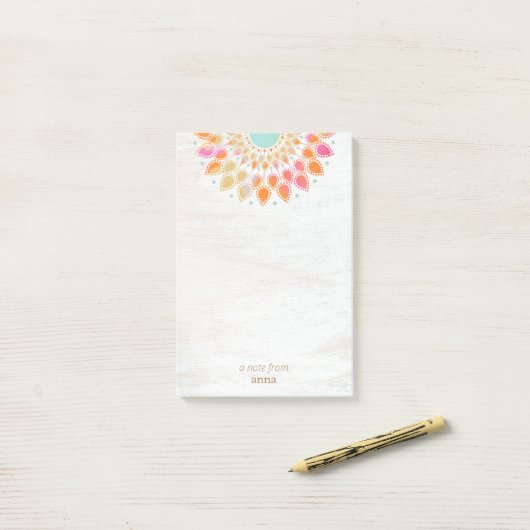Chakra Lotus Flower Mandala Floral-Blocnote Post-it® Notes (Op bureau)