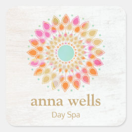 Chakra Lotus Flower Mandala Square Sticker
