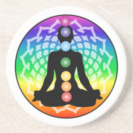 Chakra Lotus Sandstone Onderzetter – Yoga Kunst