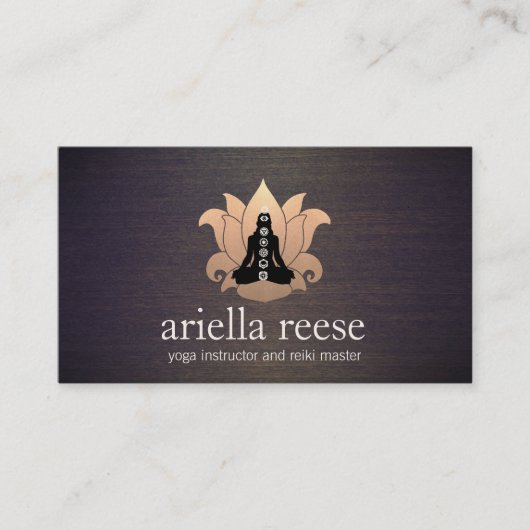 Chakra Lotus Yoga en de Instructeur van de Meditat Visitekaartje (Voorkant)