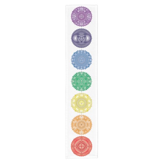 Chakra Mandala Multi-Color Table Runner Korte Tafelloper (Voorkant)