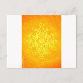 Chakra Mandala Sacred Geometry Bright Geel Briefkaart