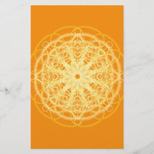 Chakra Mandala Sacred Geometry Bright Sinaasappel (Voorkant)