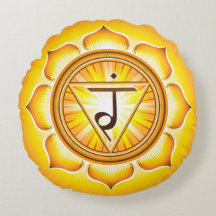 Chakra Manipura Yoga Round Pillow