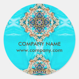 chakra massage therapeut Yoga turquoise bohemian Ronde Sticker