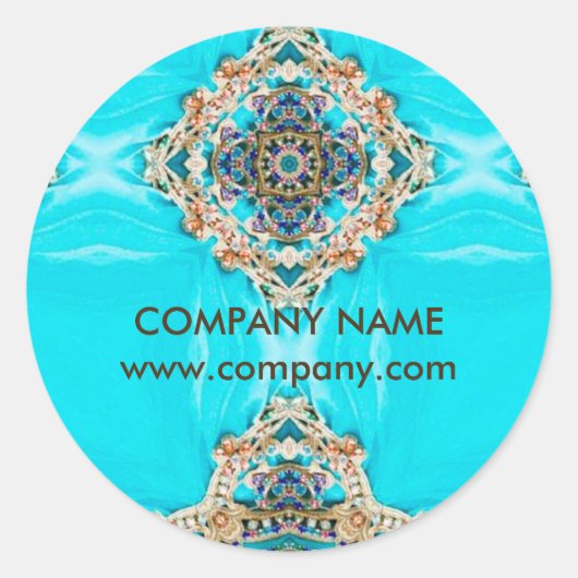 chakra massage therapeut Yoga turquoise bohemian Ronde Sticker (Voorkant)